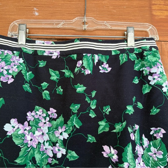 Talbots Oprah Winfrey Collection Navy Pencil Skirt with Purple Floral Print 8 - Picture 2 of 8